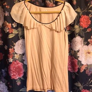 LOFT blush flutter sleeve top